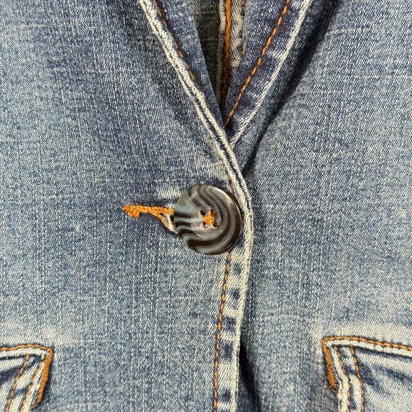 Hot Kiss Y2K Denim Blazer Jacket Sz M - Picture 4 of 6